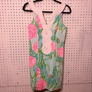 Lilly Pulitzer Valli Shift Dress in Poolside Blue-Going Stag